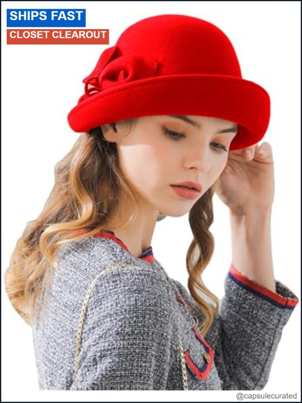 100% Wool Felt Cloche Bucket Bowler Hat Vintage Church Derby Fascinator